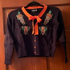Sourpuss Hallow-tiki embroidered cardigan